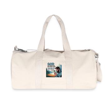 Glaube und Gebet – Gott ist bei mir - Recycelte Canvas-Sporttasche von Stanley/Stella - Naturweiß - Vorne