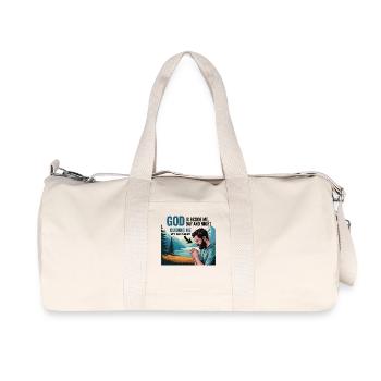 Glaube und Gebet – Gott ist bei mir - Recycelte Canvas-Sporttasche von Stanley/Stella - Naturweiß - Vorne