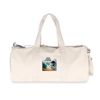 Glaube und Gebet – Gott ist bei mir - Recycelte Canvas-Sporttasche von Stanley/Stella - Naturweiß - Vorne