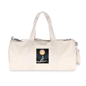Wolf heult nach Mond - Recycelte Canvas-Sporttasche von Stanley/Stella - Naturweiß - Vorne