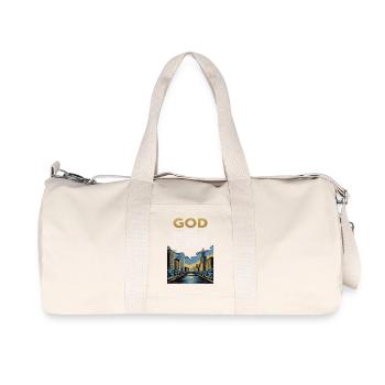 God Is Our Refuge and Strength – Psalm 46:1 - Recycled Canvas Sports Bag by Stanley/Stella - natural - Front