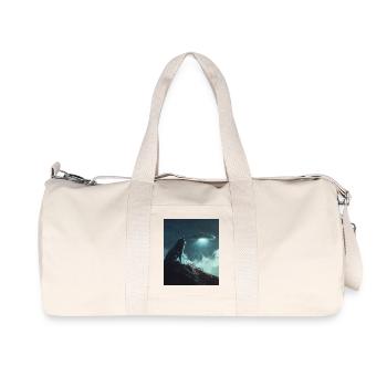 Wolf Selfie with UFO - Recycled Canvas Sports Bag by Stanley/Stella - natural - Front