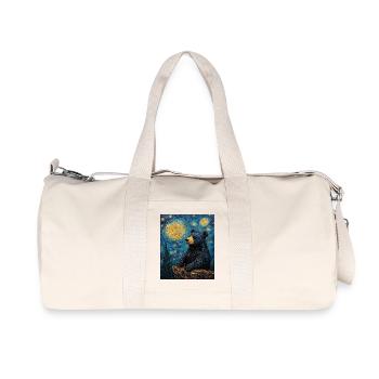 Bear Bears Van Gogh Style Starry Night - Recycled Canvas Sports Bag by Stanley/Stella - natural - Front