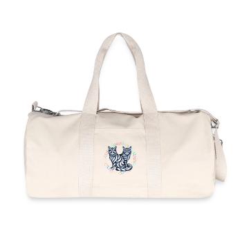 Chats rétro Chat des années 60 - Sac de sport en toile recyclée Stanley/Stella - blanc naturel - Devant