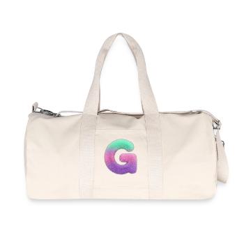 Letter G in pop art gradient - Recycled Canvas Sports Bag by Stanley/Stella - natural - Front