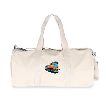 Illustration colorée d'une locomotive - Sac de sport en toile recyclée Stanley/Stella - blanc naturel - Devant