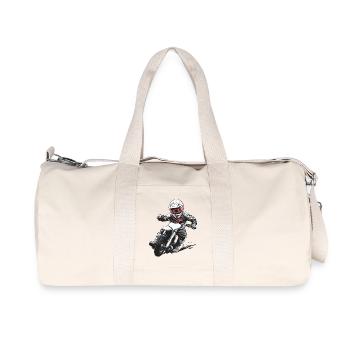 Conception de motocross aventureuse pour le sport automobile - Sac de sport en toile recyclée Stanley/Stella - blanc naturel - Devant