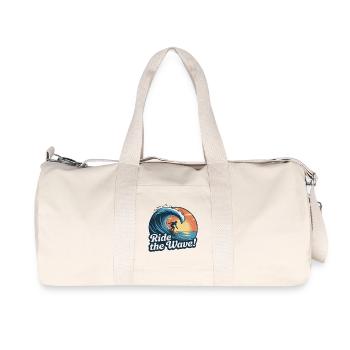 Sunset Surfing Wave Design - Recycled Canvas Sports Bag by Stanley/Stella - natural - Front