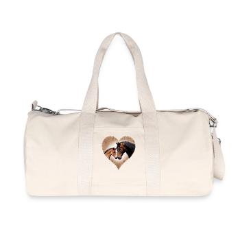 Pferde Herz - Recycelte Canvas-Sporttasche von Stanley/Stella - Naturweiß - Vorne