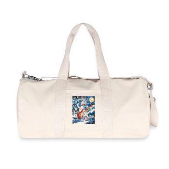 Teckel avec guitare électrique dans le ciel étoilé - Sac de sport en toile recyclée Stanley/Stella - blanc naturel - Devant