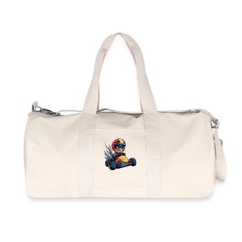 Racing driver child motif - Recycled Canvas Sports Bag by Stanley/Stella - natural - Front