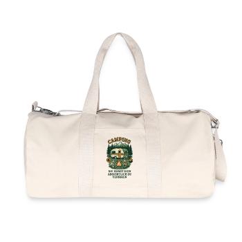 Camper Humor Funny Camping Design Retro Style - Recycled Canvas Sports Bag by Stanley/Stella - natural - Front