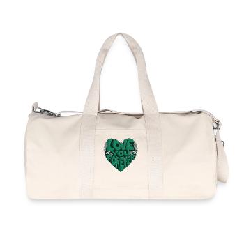 Love You Forever Heart Design - Recycled Canvas Sports Bag by Stanley/Stella - natural - Front