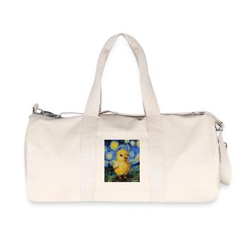 Poussin Poulet Coq Style Van Gogh Étoilé - Sac de sport en toile recyclée Stanley/Stella - blanc naturel - Devant