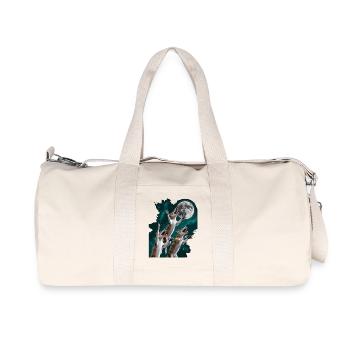 Moonlit Night with Wild Thylacines Tasmanian Tiger - Recycled Canvas Sports Bag by Stanley/Stella - natural - Front