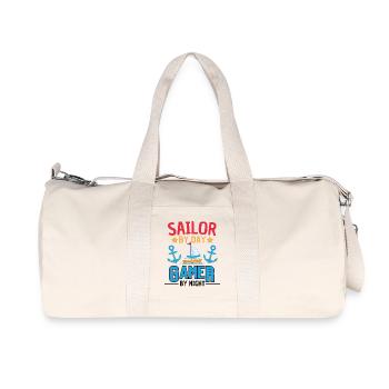 Sailing Gamer Quote Sailor Gaming - Recycled Canvas Sports Bag by Stanley/Stella - natural - Front