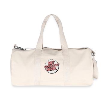 Sarkastisches Selbstdarstellungsabzeichen - Recycelte Canvas-Sporttasche von Stanley/Stella - Naturweiß - Vorne
