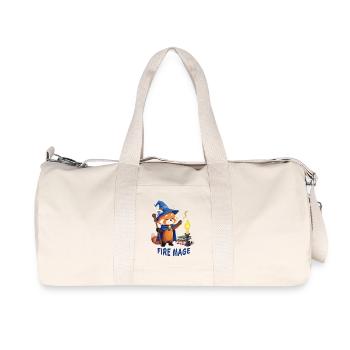 Red Panda Magician – Fire Mage Cartoon - Recycled Canvas Sports Bag by Stanley/Stella - natural - Front