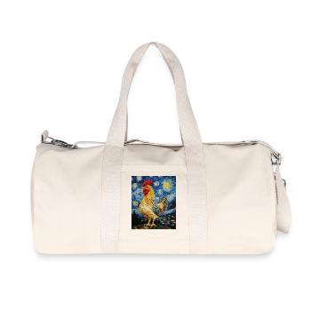Poulet Coq Poulets Style Van Gogh Étoilé - Sac de sport en toile recyclée Stanley/Stella - blanc naturel - Devant
