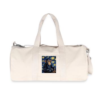 Affe Schimpanse Van Gogh Style Starry  - Recycelte Canvas-Sporttasche von Stanley/Stella - Naturweiß - Vorne