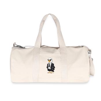Eleganter Adler im Anzug - Recycelte Canvas-Sporttasche von Stanley/Stella - Naturweiß - Vorne