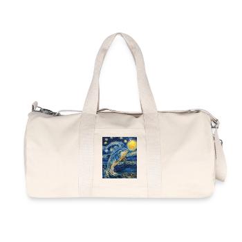 Delfin Van Gogh Style Starry - Recycled Canvas Sports Bag by Stanley/Stella - natural - Front