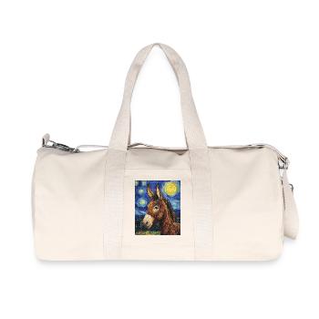 Esel Donkey Van Gogh Style Starry Night - Recycelte Canvas-Sporttasche von Stanley/Stella - Naturweiß - Vorne