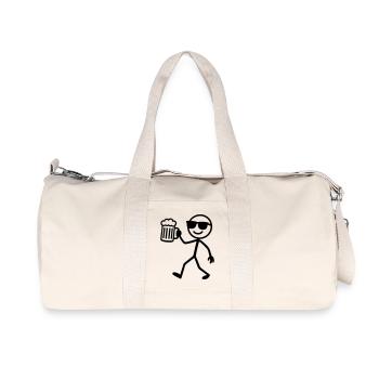 Stick Figure Beer - Recycled Canvas Sports Bag by Stanley/Stella - natural - Front