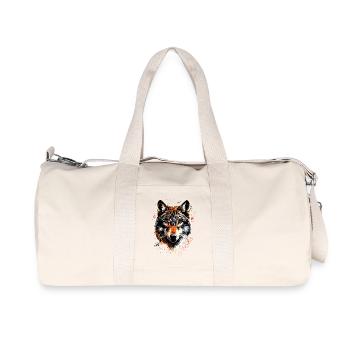 Wolf Liebe Wölfe Wolfsrudel Wolfshund Wilder Wolf - Recycelte Canvas-Sporttasche von Stanley/Stella - Naturweiß - Vorne
