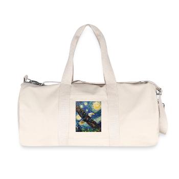 Aigle oiseau style Van Gogh nuit étoilée - Sac de sport en toile recyclée Stanley/Stella - blanc naturel - Devant