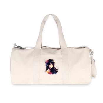 Anime-Girl mit Farbexplosion - Recycelte Canvas-Sporttasche von Stanley/Stella - Naturweiß - Vorne