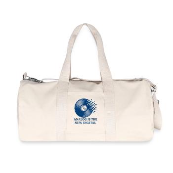 Analog est la nouvelle musique vinyle numérique - Sac de sport en toile recyclée Stanley/Stella - blanc naturel - Devant