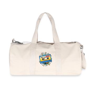 1982 CASSETTE MUSICALE BEST OF - Sac de sport en toile recyclée Stanley/Stella - blanc naturel - Devant
