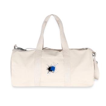 Creative Blue Paint Splash Print - Recycled Canvas Sports Bag by Stanley/Stella - natural - Front