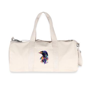 Rabe Krähe Vogel Rabenkrähe Dohle Schwarze Raben - Recycelte Canvas-Sporttasche von Stanley/Stella - Naturweiß - Vorne