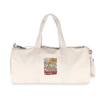 Ich Liebe Dich Mehr Als Fußball - Recycelte Canvas-Sporttasche von Stanley/Stella - Naturweiß - Vorne