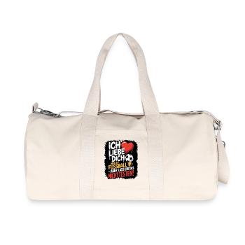 Ich Liebe Dich Mehr Als Fußball - Recycelte Canvas-Sporttasche von Stanley/Stella - Naturweiß - Vorne