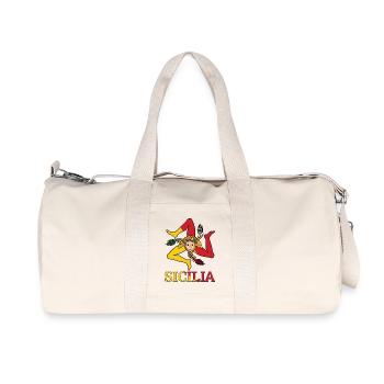 Sicilia Trinacria Drapeau sicilien Sicile - Sac de sport en toile recyclée Stanley/Stella - blanc naturel - Devant