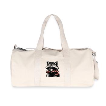 raton laveur de Noël avec canne à sucre - Sac de sport en toile recyclée Stanley/Stella - blanc naturel - Devant
