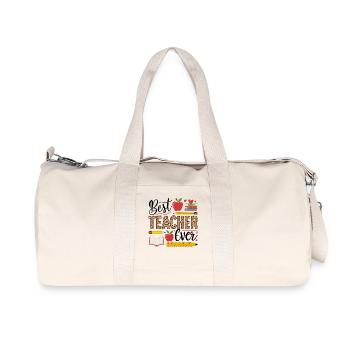 Bester Lehrer Leopard Schreiben - Recycelte Canvas-Sporttasche von Stanley/Stella - Naturweiß - Vorne