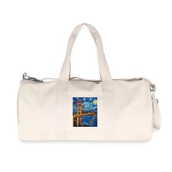 San Francisco Golden Gate Bridge Van Gogh Style - Recycled Canvas Sports Bag by Stanley/Stella - natural - Front