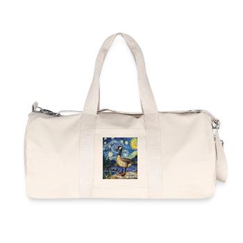 Goose Duck Bird Van Gogh Style Starry Night - Recycled Canvas Sports Bag by Stanley/Stella - natural - Front