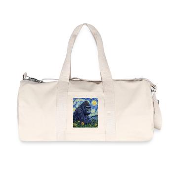 Gorilla Gorillas Monkey Van Gogh Style Starry Night - Recycled Canvas Sports Bag by Stanley/Stella - natural - Front