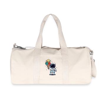Astronaut Artwork Food Space Humor - Recycled Canvas Sports Bag by Stanley/Stella - natural - Front
