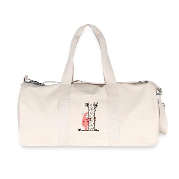 Funny Bigfoot hugging a tree - Recycled Canvas Sports Bag by Stanley/Stella - natural - Front