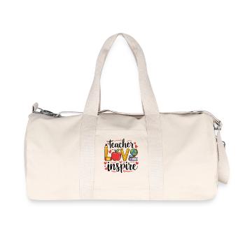 Teacher love inspires - Recycled Canvas Sports Bag by Stanley/Stella - natural - Front