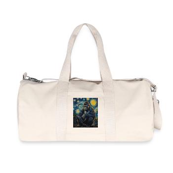 Gorilla Gorillas Monkey Van Gogh Style Starry Night - Recycled Canvas Sports Bag by Stanley/Stella - natural - Front