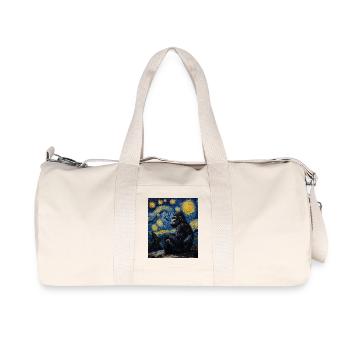 Gorilla Gorillas Monkey Van Gogh Style Starry Night - Recycled Canvas Sports Bag by Stanley/Stella - natural - Front