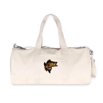 Detaillierter Zander Fisch Illustrativ - Recycelte Canvas-Sporttasche von Stanley/Stella - Naturweiß - Vorne