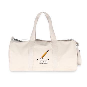 Le crayon stimule la créativité sans limites - Sac de sport en toile recyclée Stanley/Stella - blanc naturel - Devant